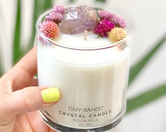 Flower Crown Crystal Candle | Tiny Bandit Natural Coconut Wax