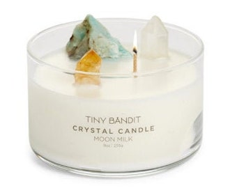 Moon Milk Crystal Candle | Tiny Bandit Natural Coconut Wax