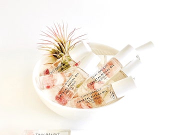 Limited Edition Strawberry Full Moon Crystal Ritual Oil | Tiny Bandit Natural Coconut + Perfume Oil