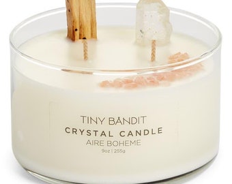 Aire Boheme Crystal Candle | Tiny Bandit Natural Coconut Wax