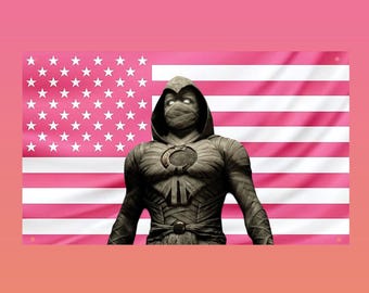 Moon Knight Flag, Marvel Superhero Wall Flag, Khonshu Vigilante Tapestry, TV Show Bedroom Dorm Decor Fan Gift