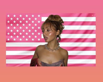 PinkPantheress Pink US Flag | Hot Celebrity Wall Tapestry | Aesthetic Dorm Room Decor | PinkPantheress Fan Gift