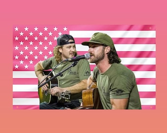 Morgan Wallen Riley Green US Flag, Country Music Pink Tapestry, Country Singer Wall Decor, Frat Room Flag, Fan Gift