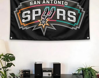 San Antonio Spurs Flag Banner, Playoffs Basketball Flag, San Antonio Team Decor, Frat Room Mancave Wall Flag