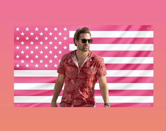 RJ Decker Flag Scott Speedman, Disney TV Show Aesthetic Flag, Pink US Flag Wall Decor, Frat Room Poster, Celebrity Fan Gift