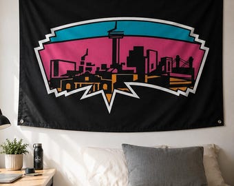 San Antonio Spurs Flagge, Spurs Wandbehang, San Antonio Spurs Wand Flagge, Spurs Fan Dekor, Spurs Zimmer Dekor, Basketball Wand Flagge