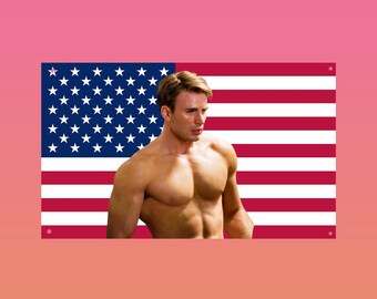 Chris Evans Captain America Flag | American Flag Marvel Tapestry | Superhero Wall Decor