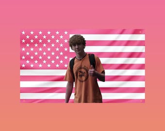 Walker Scobell Flag | Percy Jackson Pink American Flag | Camp Half-Blood Wall Decor