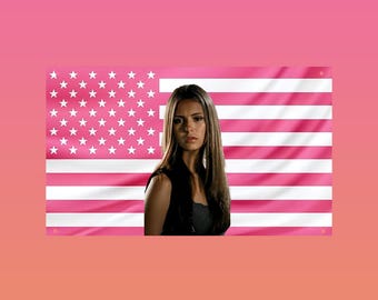 Elena Gilbert Flag — The Vampire Diaries Hot Girl Vampire Wall Art | Pink Aesthetic Banner