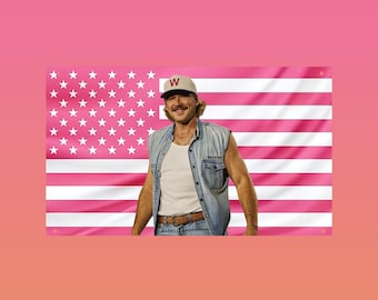 Morgan Wallen Pink American Flag – Country Music Aesthetic Wall Flag | Dorm Frat Room Decor