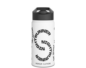 Night Runner Stainless Steel Water Bottle, Motivational Travel Flask, Sports Bottle for Athletes, Gym Water Bottle, Eco-Friendly Drinkware