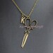 Personalized Initial Necklace Large Scissor Necklace Hair Stylist Gift Bridesmaid Necklace Victory Christmas gifts, friends gifts