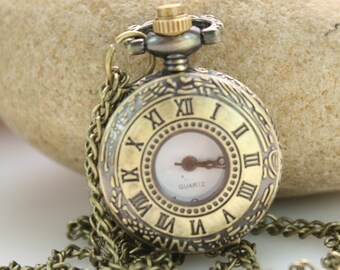 1pcs Antique Bronze Watch Charms Pendant with chain ty140708