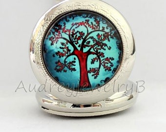 1pcs Magic tree Watch Pendant with chain /pocket watch/Bridesmaid Christmas gifts, friends children's gifts Valentines Day
