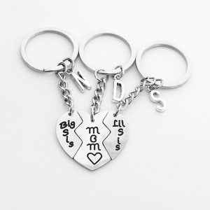 Chaveiro com letra inicial personalizada 3 tamanhos, mãe e filha, presente de dia das mães, presente de aniversário da família, presente de irmã