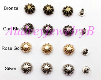 20 Set 9mm Pumpkin Rivet Hit nails Studs Rivets  Punk Rock DIY Rivet Spike Shoes Bag Belt Leather craft fitting F