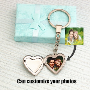Personalized Photo Heart  Locket Keychain Picture Locket Locket Keychain,Locket Keychain With Photo,Customized Locket With Photo Keychain