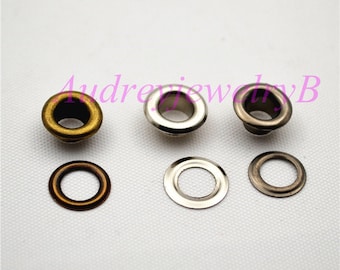 100er Set 8-10-13mm Metallösen Grommets Mit Unterlegscheiben Punk DIY Nieten Spike Schuhe Taschengürtel Leder Craft Fitting Ösen Nieten Nieten Nieten