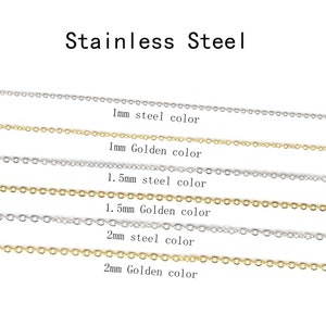 20&quot;--18K vacuüm plating 304 roestvrijstalen ketting met klauwsluitingen, kettingketting, sieradenketting, basisketting, platte link O-ketting