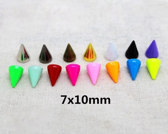 30Sets 7x10mm/0.275"*0.393" Punk Rivet Spike Cone Bullet Metal Spikes Studs Screw back For Leather crafts Shoes Bag Belt Phones Leathercraft