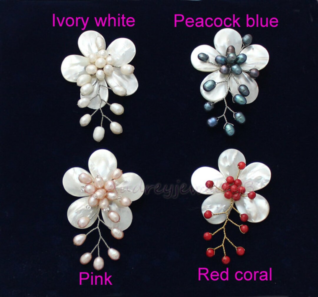 Hand Natural Shell Pearl Flower Brooch - Etsy