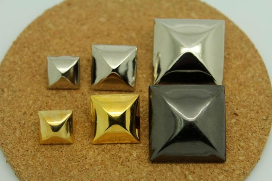 50 Pcs Pyramid Studs: Square Rivets for DIY Leather Crafts - Etsy