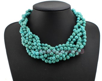 Turquoise Necklaces Wedding Jewelry,Chunky Necklace turquoise pendant necklace bib Bridesmaid Jewelry