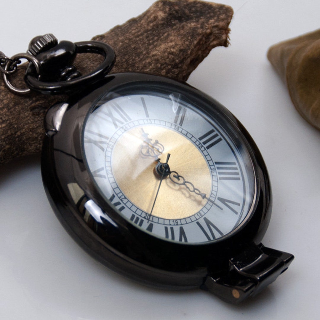 Large Magnifier Roman Numerals Pocket Watch Necklace Magnifier Watch