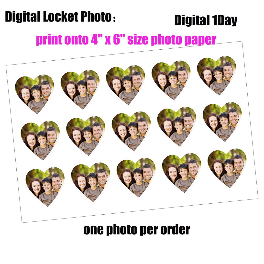 Custom Heart Locket Prints ,locket Photo Prints,heart Locket Photo