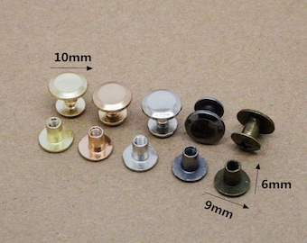 Juego de 20 remaches de cabeza plana: tornillos Chicago para correas de cuero