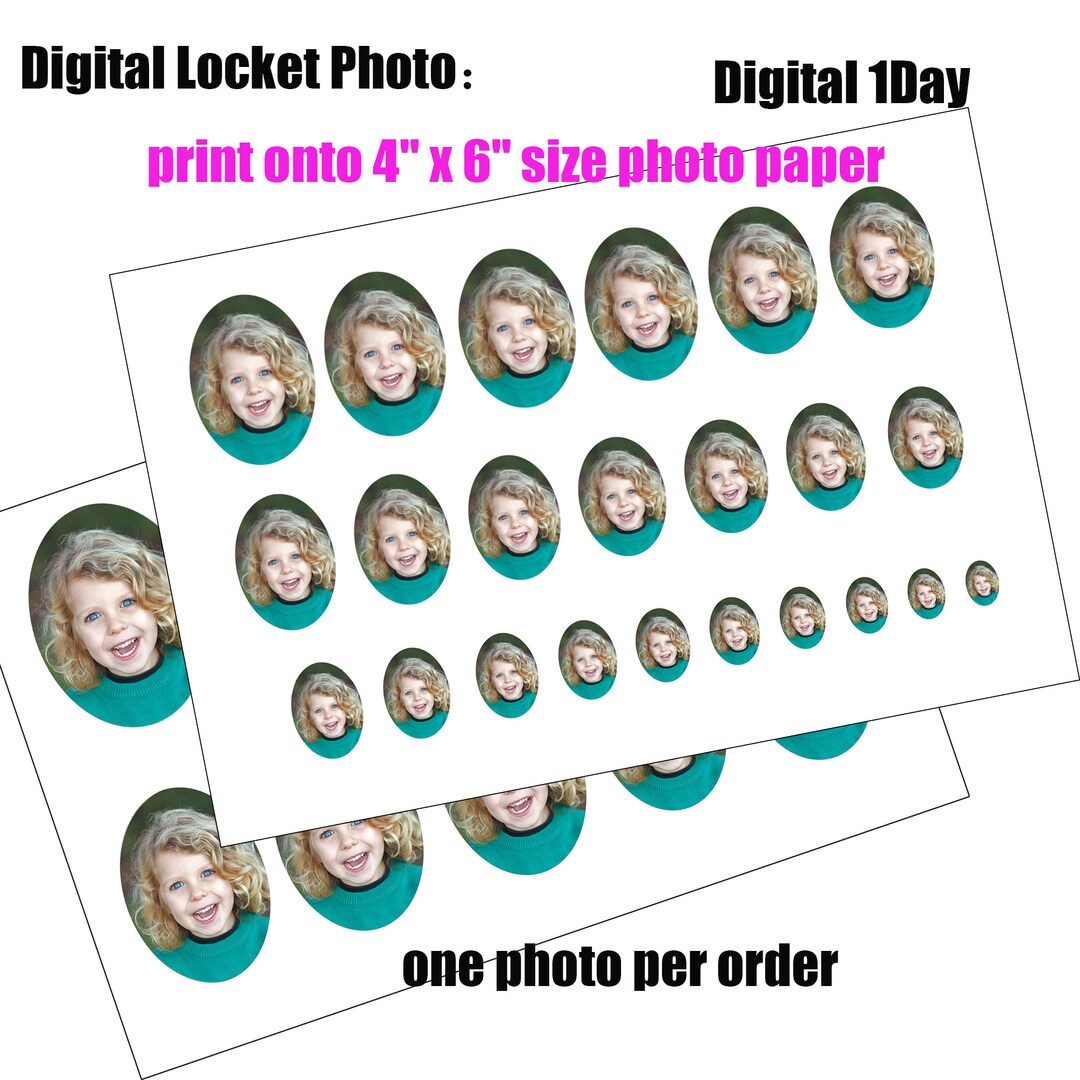 Custom Oval Locket Prints Multi Different Sizes,locket Photo Prints