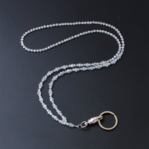Handcrafted 32-34in Colorful crystal Women's Fashion ID Badge Lanyard/Keychain Necklace Mother's Gift, Bridesmaid's Gift