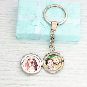 Personalized Photo Round Locket Keychain Picture Locket Locket Keychain,Locket Keychain With Photo,Customized Locket With Photo Keychain