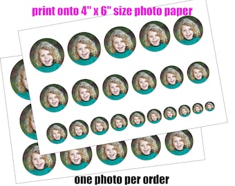 Custom Locket Photo Prints: Multi-Size Round Images (Digital Download)