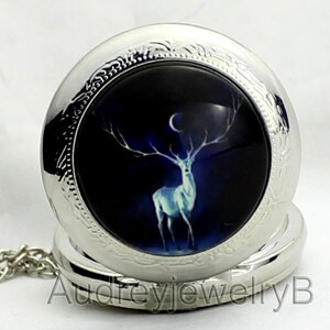 1pcs Deer Watch Pendant with chain pocket watch Bridesmaid Christmas gifts friends children's gifts Thanksgiving Valentine's Day image 2