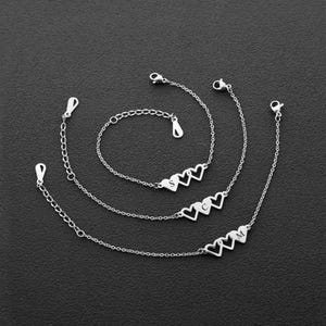 Pulseras de letras iniciales personalizadas Pulsera de la amistad para 3, Pulsera de hermana, 3 corazones compuestos de amistad, Regalo para amigos / mejores amigos