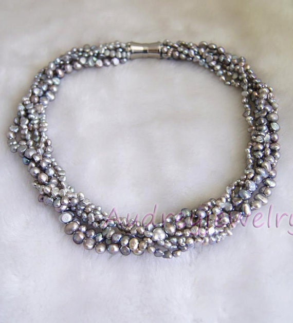 Beadwork Necklacestatement Necklacebeaded Jewelrymulti | Etsy