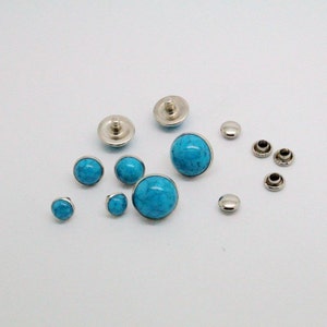 6-12mm/set  Imitation turquoise Sew on - Glue on - Acrylic - Rivets Studs Metal Bullet Stud Rivet Spikes Leather Craft Accessories D