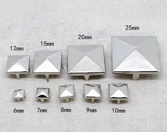 200 Ancient Silver Pyramid Studs: Punk Rock Rivets, DIY Leathercraft