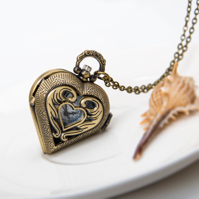 1pcs Love Watch Charms Pendant With Chain Pocket Image 0