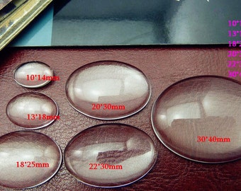 50pcs 14x10mm Oval Clear Glass Transparent Clear Oblate Cabochon Cameo Cover Cabs b14x10mm