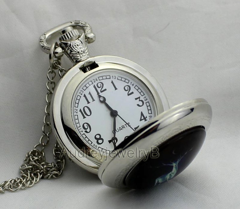 1pcs Deer Watch Pendant with chain pocket watch Bridesmaid Christmas gifts friends children's gifts Thanksgiving Valentine's Day image 5