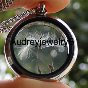 1PCS 30mm Dandelion seed Pendant with chain Dandelion Seed Necklace  Make A Wish   Christmas Thanksgiving Valentine's Day necklace