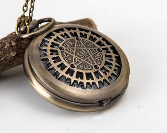 1pcs Black Butler retro Watch Charms Pendant with chain /pocket watch/Bridesmaid , watch necklace Christmas gifts, friends, children&#39;s gifts