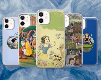Snow White Phone Case Vintage Princess Cover for iPhone 17E, 17Pro, 16e, 15, 14, 13, 12, Samsung S26, S25, S24, A56, A36, A16, Pixel 10A, 9A
