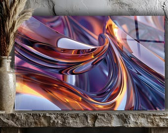 Modern Abstract Tempered Glass Wall Art – Colorful Home Decor