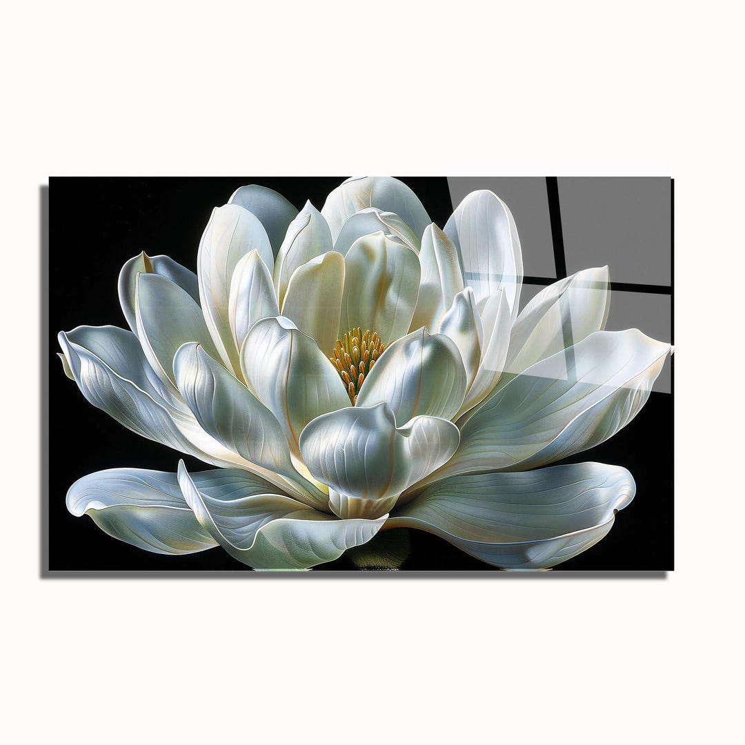 Lotus Flower Tempered Glass Art: Extra Large Zen Wall Decor - Etsy