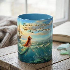 Hans Christian Andersen The Little Mermaid Mug | Classic Fairytale Coffee Cup | Literary Gift for Book Lovers | Ocean Art | Bookish Tea Cup 画像 1