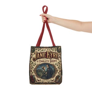 Jane Eyre Tote Bag Vintage Victorian Book Cover Art Charlotte Brontë Literary Gift Gothic Romance Aesthetic Classic Literature Cotton Bag image 4