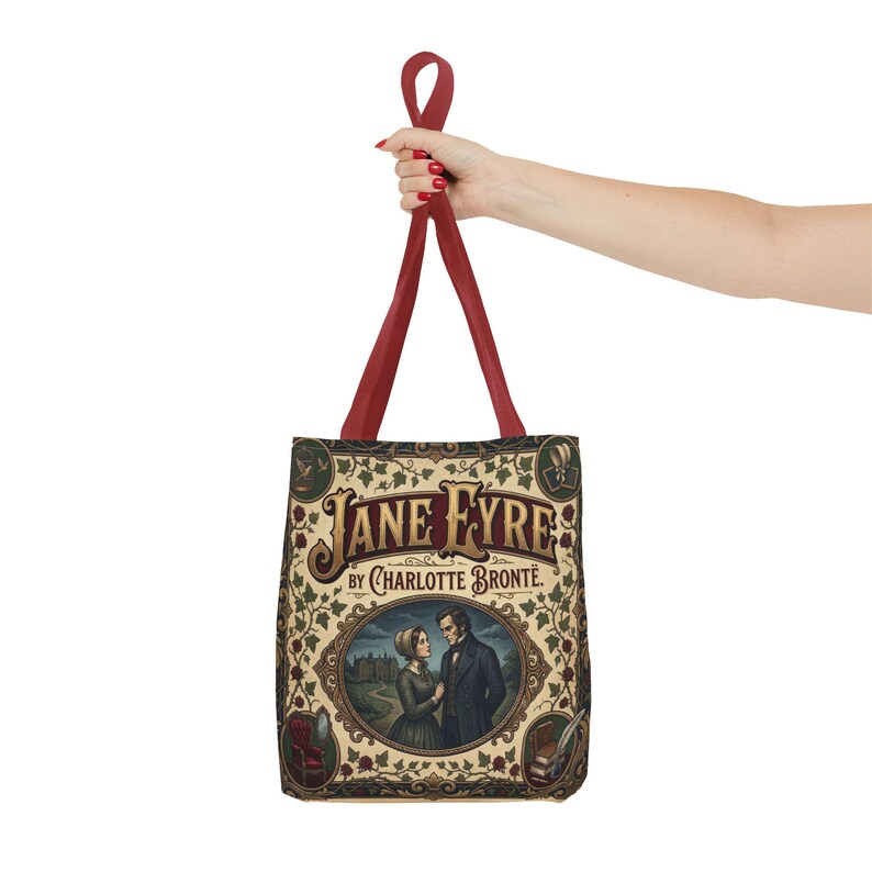 Jane Eyre Tote Bag Vintage Victorian Book Cover Art Charlotte Brontë Literary Gift Gothic Romance Aesthetic Classic Literature Cotton Bag image 4